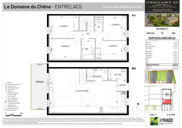 Maison à vendre  5 pièces - 98,28 m 2   ENTRELACS  - 73