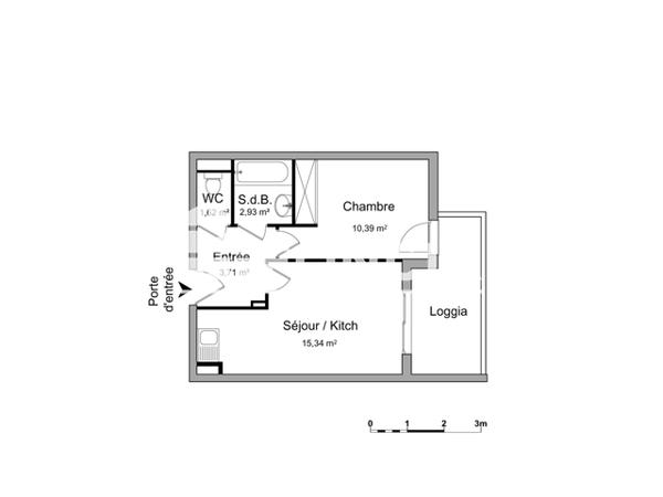 Location Appartement 2 pièces 33.99 m² - 239 RUE BRUMAIRE Montpellier 34000