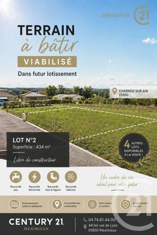 Terrain à vendre  380 m 2   PONT DE CHERUY  - 38