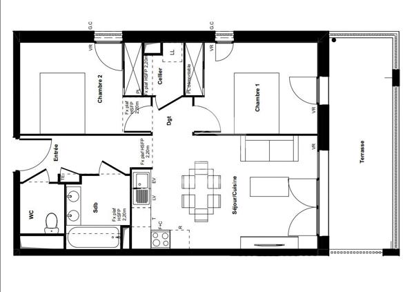 Vente - Appartement T3 - Bayonne - Avec stationnement couvert et terrasse