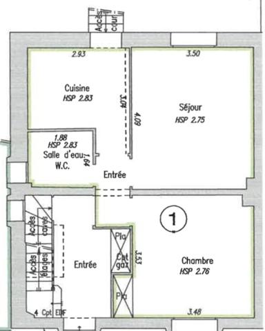 SAUMUR, Quartier Gare - Université, Appartement T2 avec stationnement et terrasse et jardin privatif de 130m²