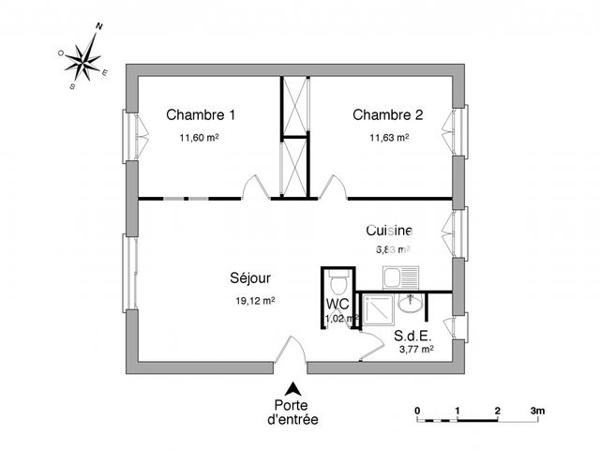 Location Appartement 3 pièces 54 m² - ALLEE DES BOSQUETS BAT N. 5 Saint Ouen Des Toits 53410