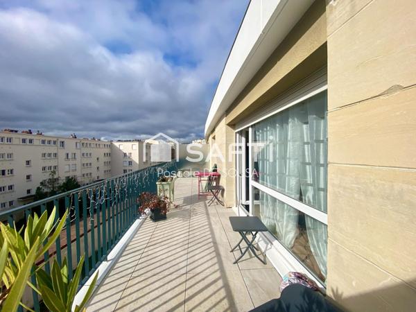 3 pièces lumineux en dernier étage avec terrasse, proche toutes commodités