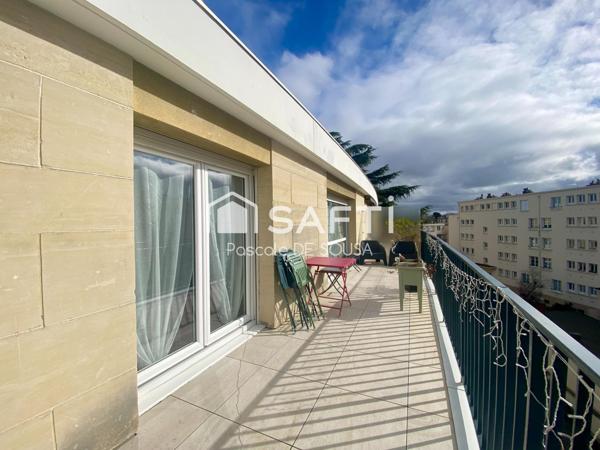 3 pièces lumineux en dernier étage avec terrasse, proche toutes commodités