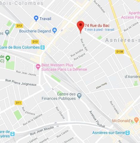 ASNIERES/ secteur BAC 2 P. 42.61M² 1050 