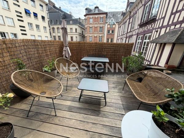 Appartement Rouen Palais de Justice 3 chambres terrasse balcon cave  cuisine ouverte centre ville historique  pas de travaux