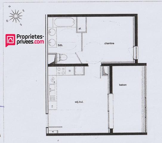 Appartement Toulouse quartier Montaudran 2 pièce(s) 37 m2