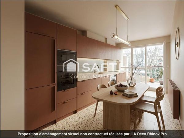 Appartement T3 proche centre-ville avec terrasses, cave et box.