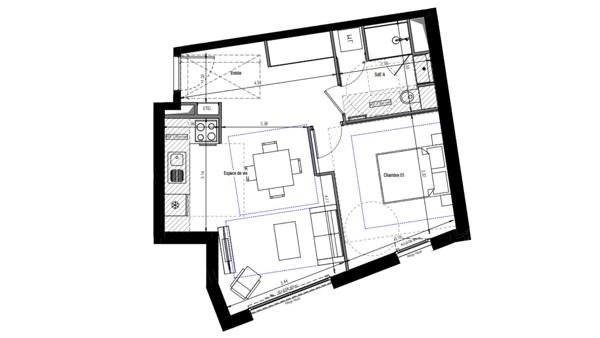 Appartement à vendre 2 pièces 47 m² Vanves