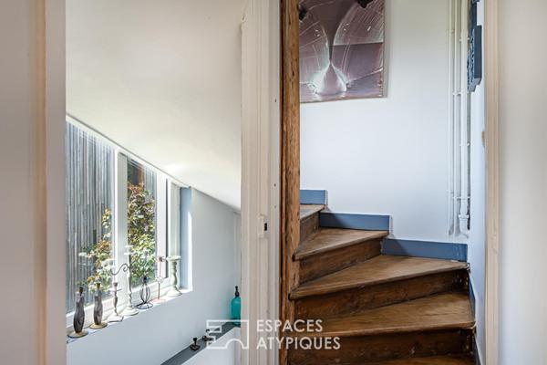 Maison ancienne rénovée dans le centre d’Orgeval avec piscine chauffée