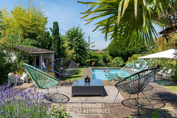 Maison ancienne rénovée dans le centre d’Orgeval avec piscine chauffée