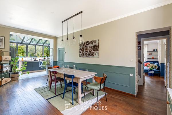 Maison ancienne rénovée dans le centre d’Orgeval avec piscine chauffée