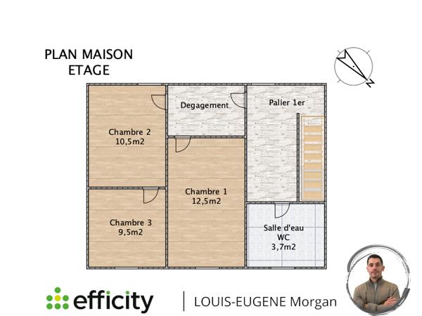Maison 5 pièces - 93 m² Exclusivité efficity