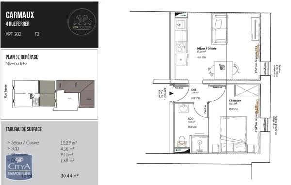 Appartement à louer 2 pièces 30.44m² Carmaux (81400)