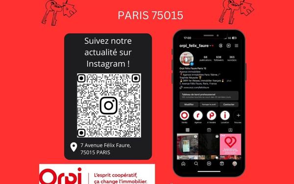 Appartement à vendre    5 pièces • 69,25 m2 Paris 15