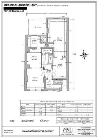 Montreuil (93100) Immeuble Bourgeois - 2 appartements (229 et 65 m2) un local commercial (71 m2)