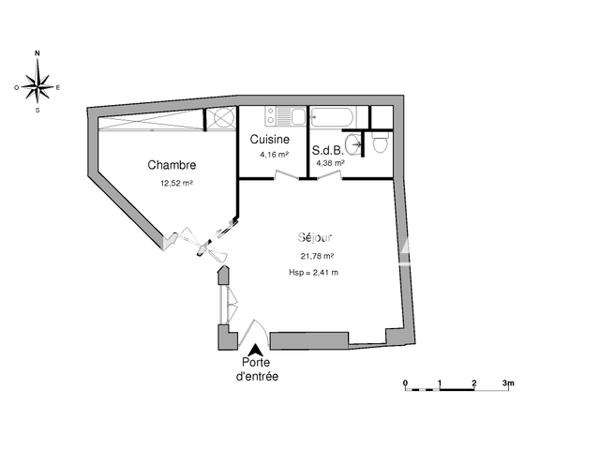Location Appartement 2 pièces 42.84 m² - 19 RUE DE L'HOMME ARME Toulouse 31000