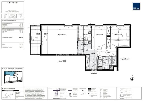 Appartement T3 à vendre CESSON SEVIGNE - 86 m² (réf : AVENTIN-201)