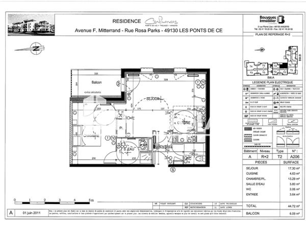 Location Appartement 2 pièces 44.72 m² - 7 AVENUE FRANCOIS MITTERRAND Les Ponts-de-cé 49130