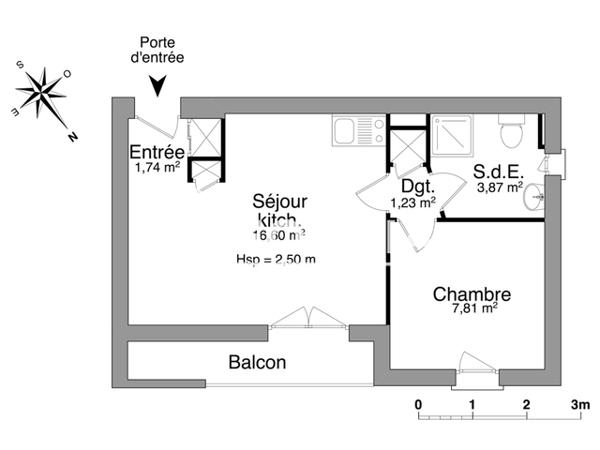 Location Appartement 2 pièces 31.25 m² - LES AVIATEURS La Roche Sur Yon 85000