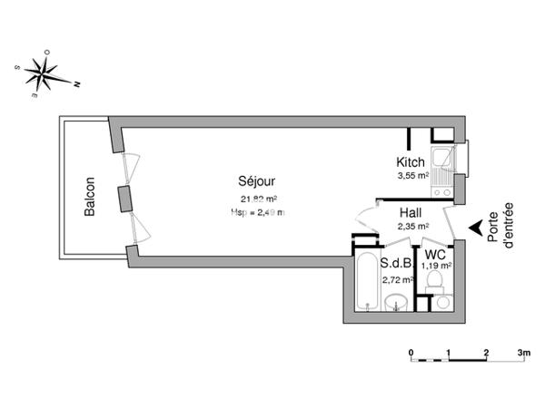 Location Studio 31.63 m² - 9 PLACE DE LA PORTE ST MICHEL Chartres 28000