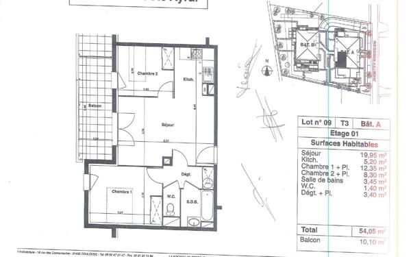 Appartement à vendre    3 pièces • 54,05 m2 Toulouse