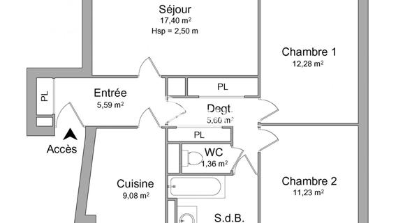 Location Appartement 3 pièces 69.38 m² - Montesson 78360