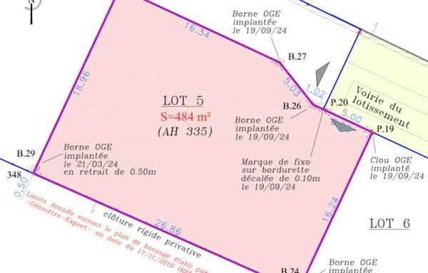 Terrain à bâtir viabilisé 484 m2 Salles