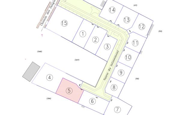 Terrain à bâtir viabilisé 484 m2 Salles
