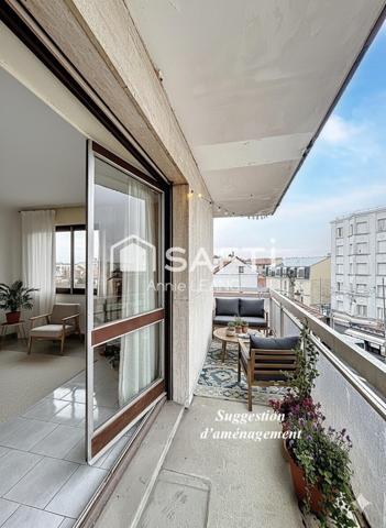 Lumineux 66 m² avec grand balcon, box et cave, au cœur de Villemomble à 7 min du RER E.