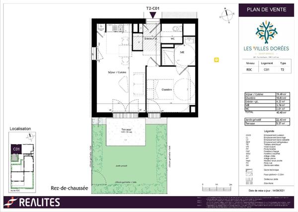 Appartement 2 pièces,  
Saint-brieuc 22000