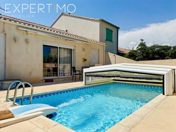 Palavas-les-Flots (34250) Palavas les Flots rive droite, villa T6 d'environ 130 m2 sur un terrain de 302 m2. Garage, Piscine