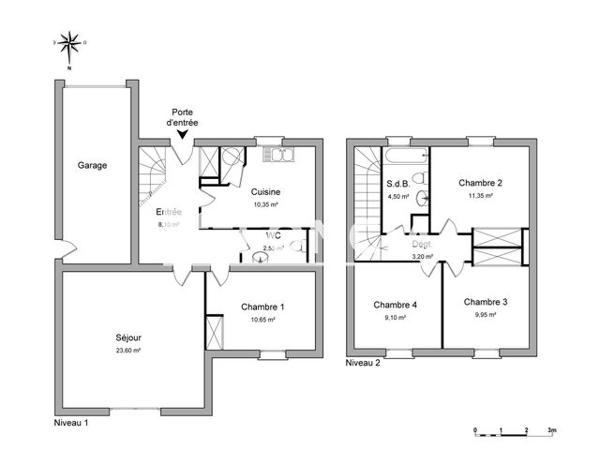 Location Maison 5 pièces 93.35 m² - 685 RUE DES ESTINGANTS Beuzeville 27210