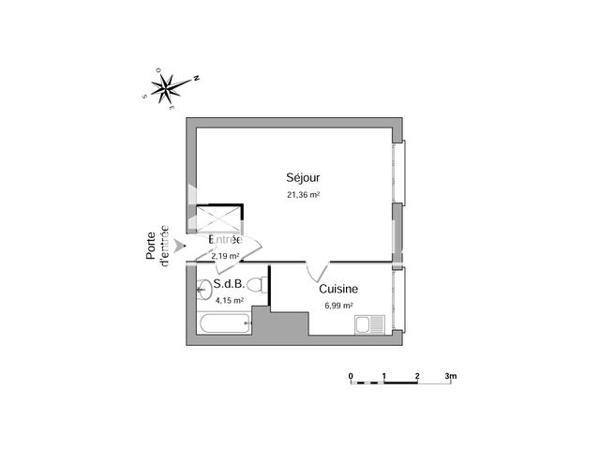 Location Studio 34.69 m² - 10 AVENUE FRANKLIN ROOSEVELT Sceaux 92330