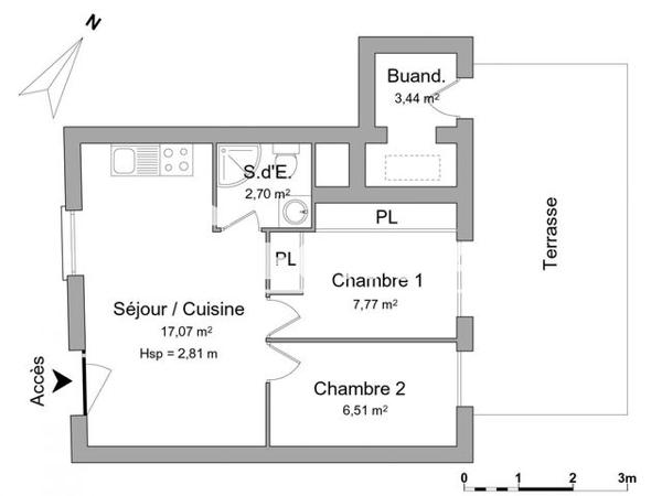 Location Appartement 3 pièces 34.05 m² - 4 BOULEVARD EDMOND MONTUS Carry Le Rouet 13620