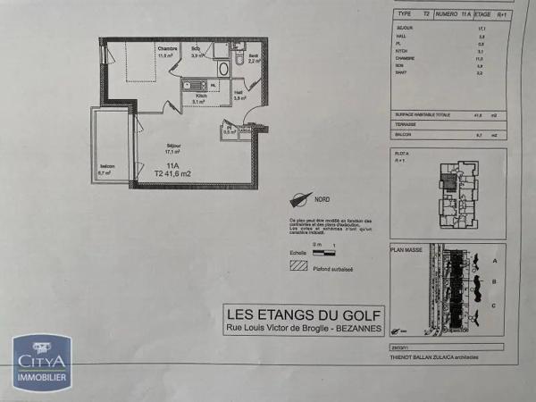 Appartement à louer 2 pièces 41.6m²