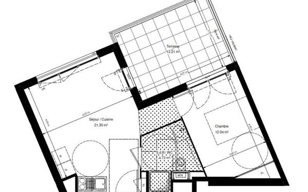 Appartement à louer    2 pièces •  Marseille 8