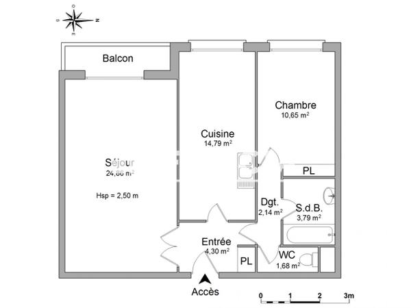 Location Appartement 2 pièces 62.21 m² - 11 RUE SERGENT LE MEE Saint Brieuc 22000
