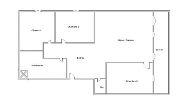 Gratte-Ciel - Villeurbanne 4 pièces 60,83m2 - Balcon