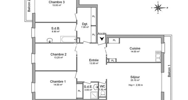Location Appartement 4 pièces 115 m² - Saint-germain-en-laye 78100