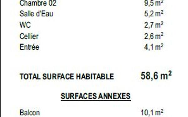 Appartement à vendre    3 pièces • 58,60 m2 Saint-Paul-lès-Dax