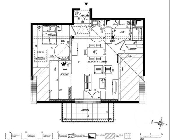 Appartement T2 à vendre  2 pièces - 58 m 2   PORNIC  - 44