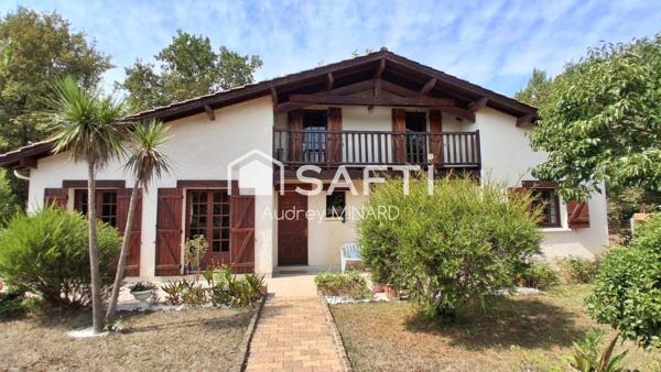 Maison landaise avec 4 chambres, bureau, jardin et garage