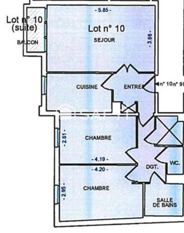 Appartement T3 proche jardin des plantes avec balcon et parking sous terrain