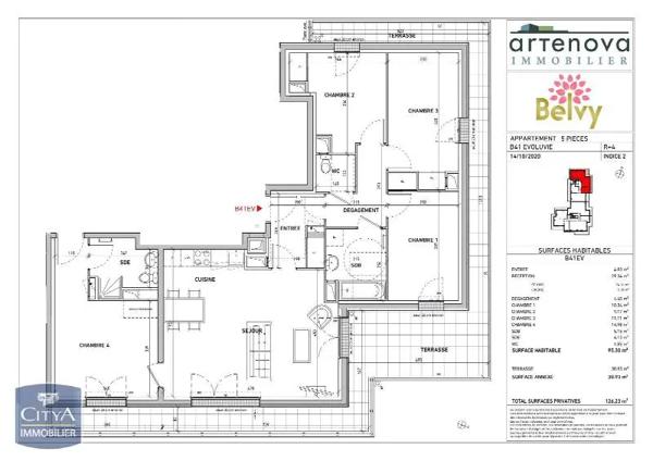 Appartement à louer 5 pièces 95.3m²