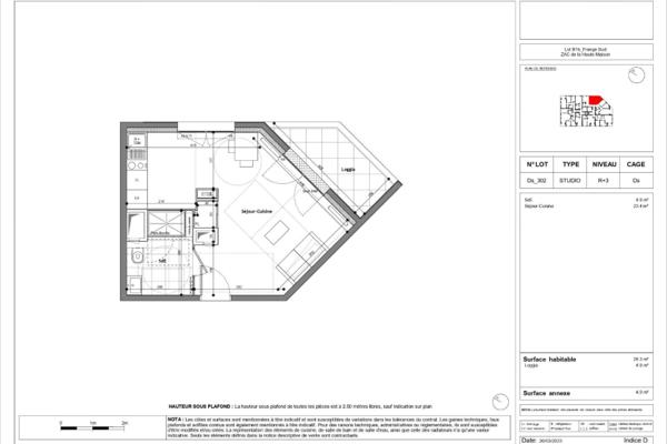 Louer appartement 1 pièce de 28 m²