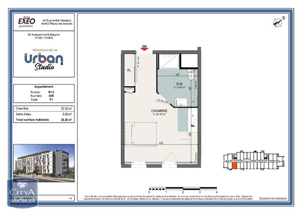 Appartement à louer 1 pièce 26.29m²
