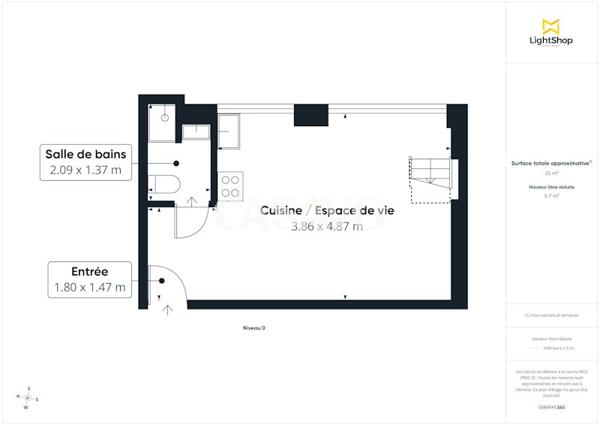 Vente Appartement 1 pièce de 25m² - 75018 Paris