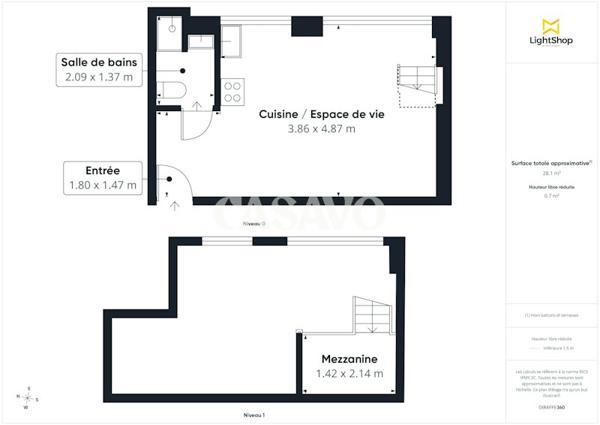 Vente Appartement 1 pièce de 25m² - 75018 Paris