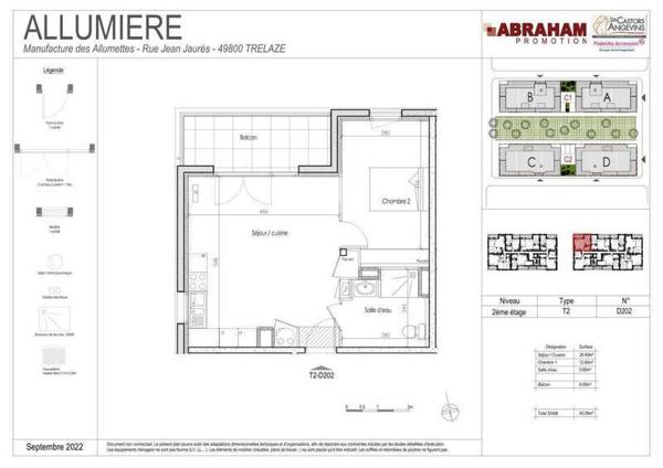 Appartement 2 pièces - 49800 Trélazé